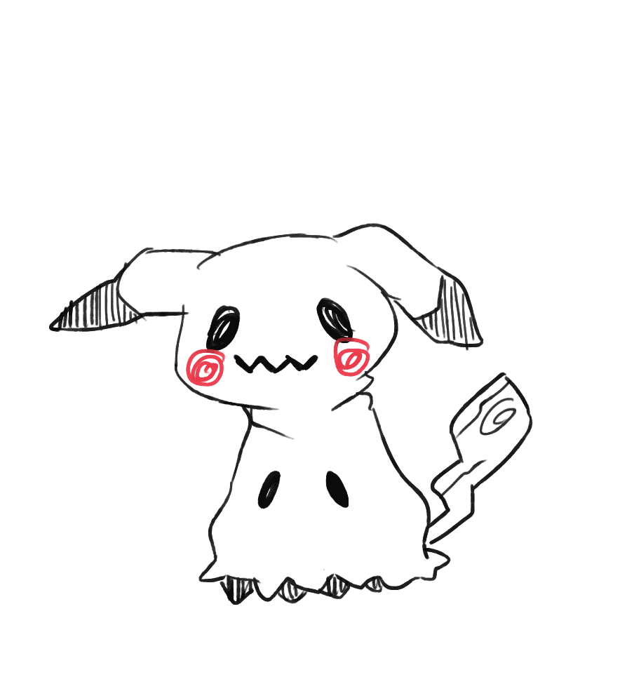 mimikyu (pokemon and 1 more) drawn by ruripon