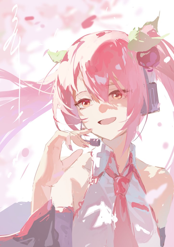 hatsune miku and sakura miku (vocaloid) drawn by jiu_ye_sang