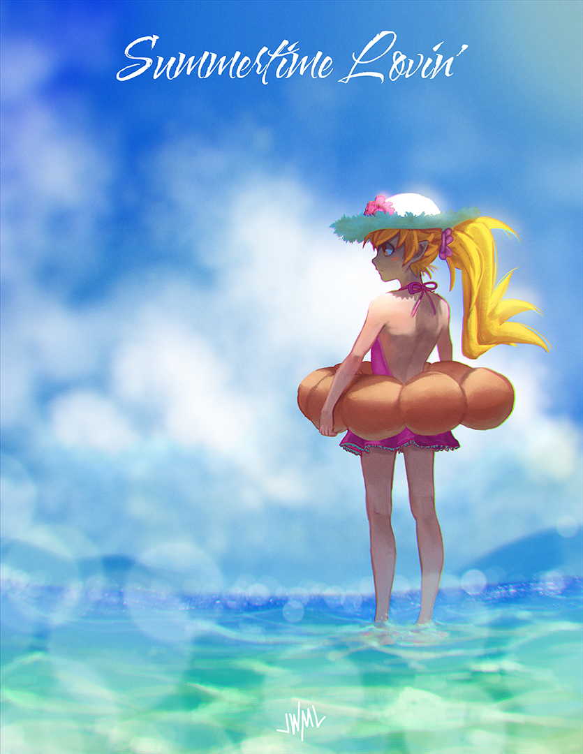 oshino shinobu (monogatari) drawn by justin_leyva_(steamy_tomato)