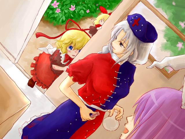 reisen udongein inaba, yagokoro eirin, medicine melancholy, and su-san (touhou) drawn by gorou