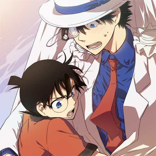 kudou shin'ichi and kaitou kid (meitantei conan and 1 more) drawn by kurogoma_(monkey88)