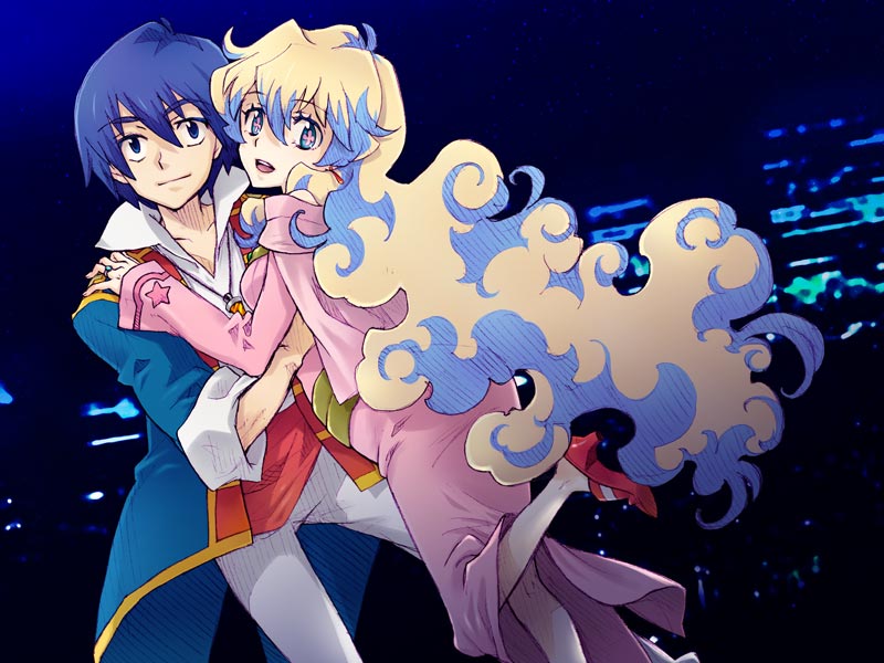 nia teppelin and simon (tengen toppa gurren lagann) drawn by saikachi_(ogre_tree)
