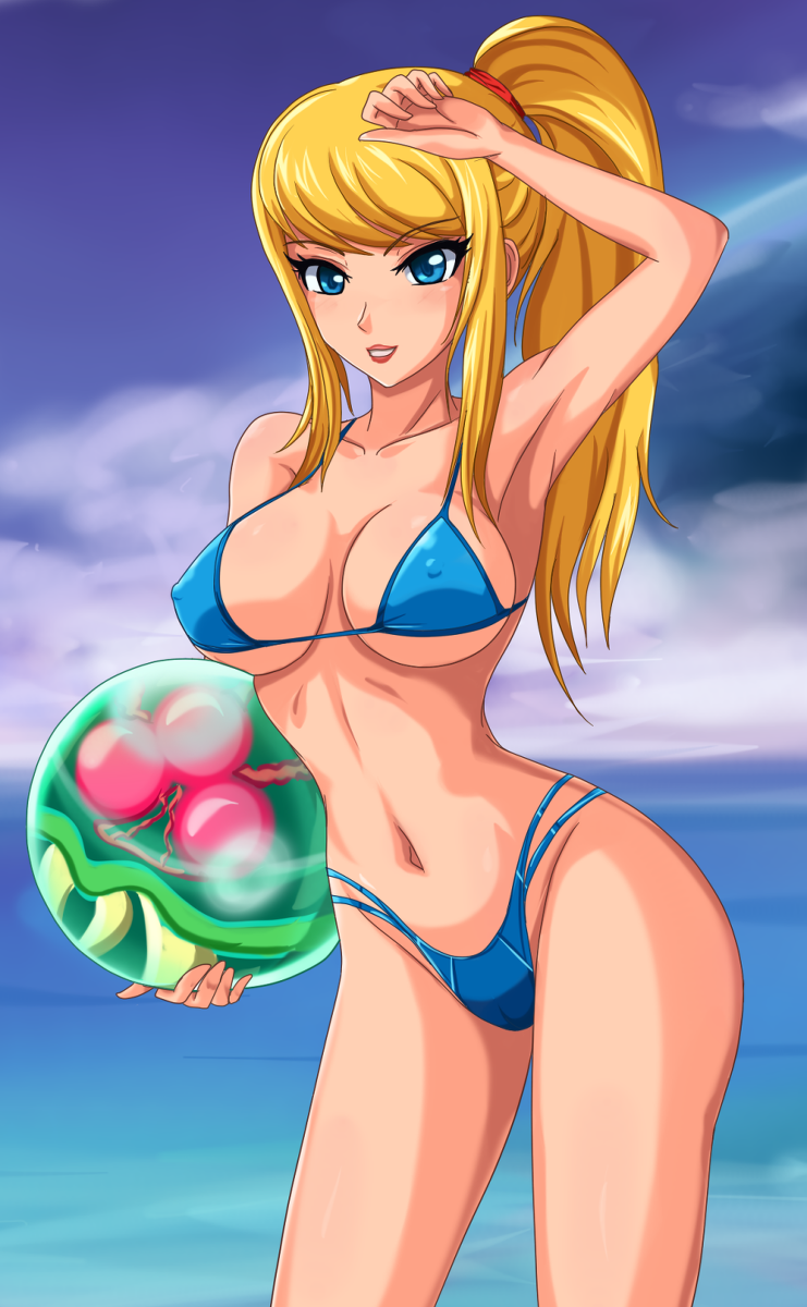 samus aran, metroid, and metroid larva (metroid) drawn by sigurd_hosenfeld