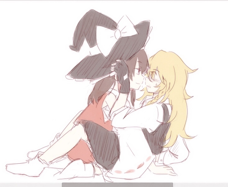 hakurei reimu and kirisame marisa (touhou) drawn by niangao_(8490593)