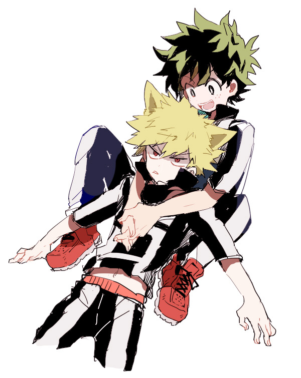 midoriya izuku and bakugou katsuki (boku no hero academia) drawn by smcms-m
