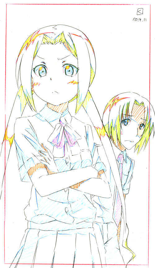 hagimura suzu and tsuda takatoshi (ore no imouto ga konna ni kawaii wake ga nai and 1 more) drawn by miyahara_takuya