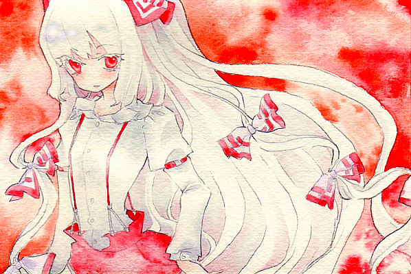fujiwara no mokou (touhou) drawn by miri_(tobira_no_mukou)