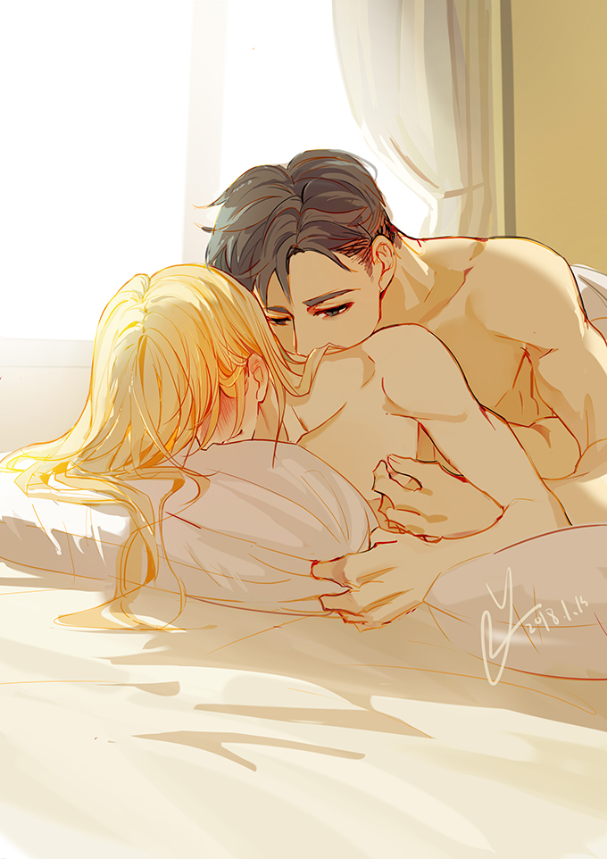 yuri plisetsky and otabek altin (yuri!!! on ice) drawn by 2y
