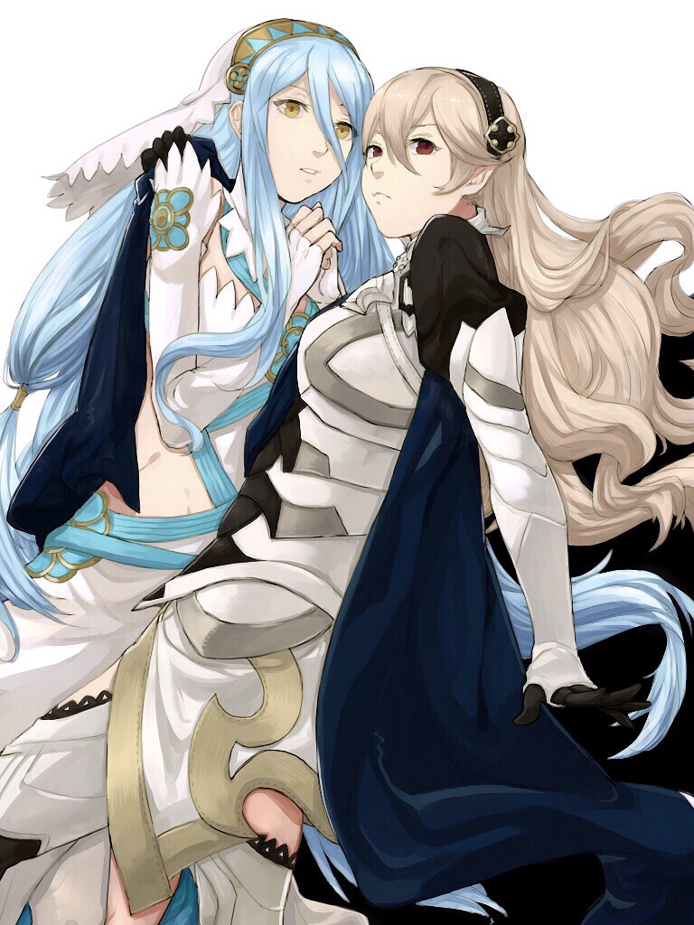 female corrin and azura (fire emblem and 1 more) drawn by umemaru_(oume_maru)