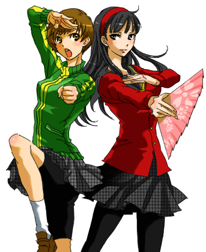 satonaka chie and amagi yukiko (persona and 1 more) drawn by kotobuki_toro