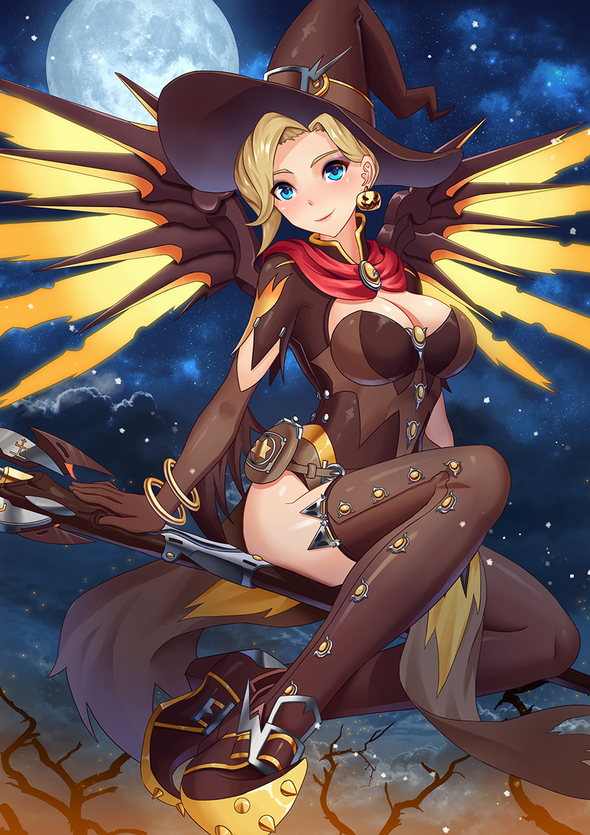 mercy and witch mercy (overwatch and 1 more) drawn by tako_seijin