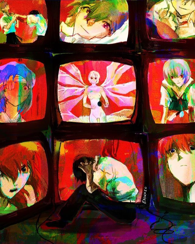 souryuu asuka langley, ayanami rei, ikari shinji, and nagisa kaworu (neon genesis evangelion and 1 more) drawn by emikkzo