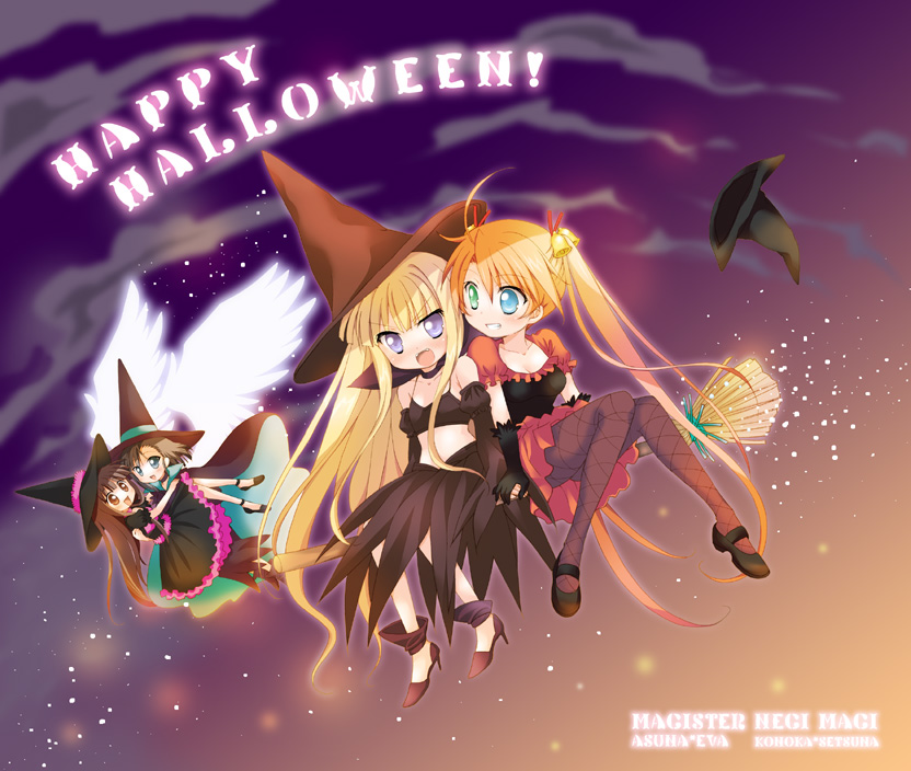 evangeline a.k. mcdowell, kagurazaka asuna, sakurazaki setsuna, and konoe konoka (mahou sensei negima!) drawn by mizutama