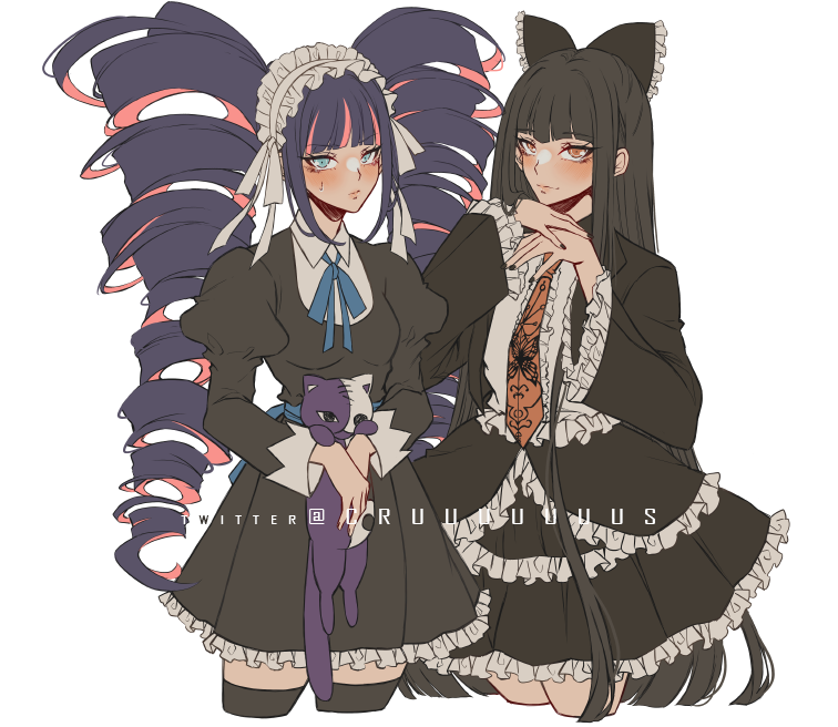 stocking, celestia ludenberg, and honekoneko (danganronpa and 2 more) drawn by criis-chan