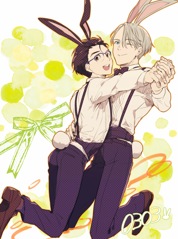 katsuki yuuri and viktor nikiforov (yuri!!! on ice) drawn by kuroemon