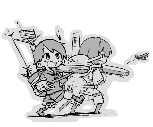mogami and hyuuga (kantai collection) drawn by konno_akikaze