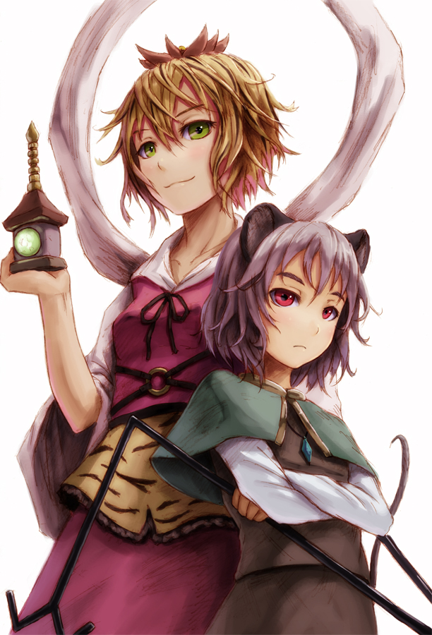 nazrin and toramaru shou (touhou) drawn by kurione_(zassou)