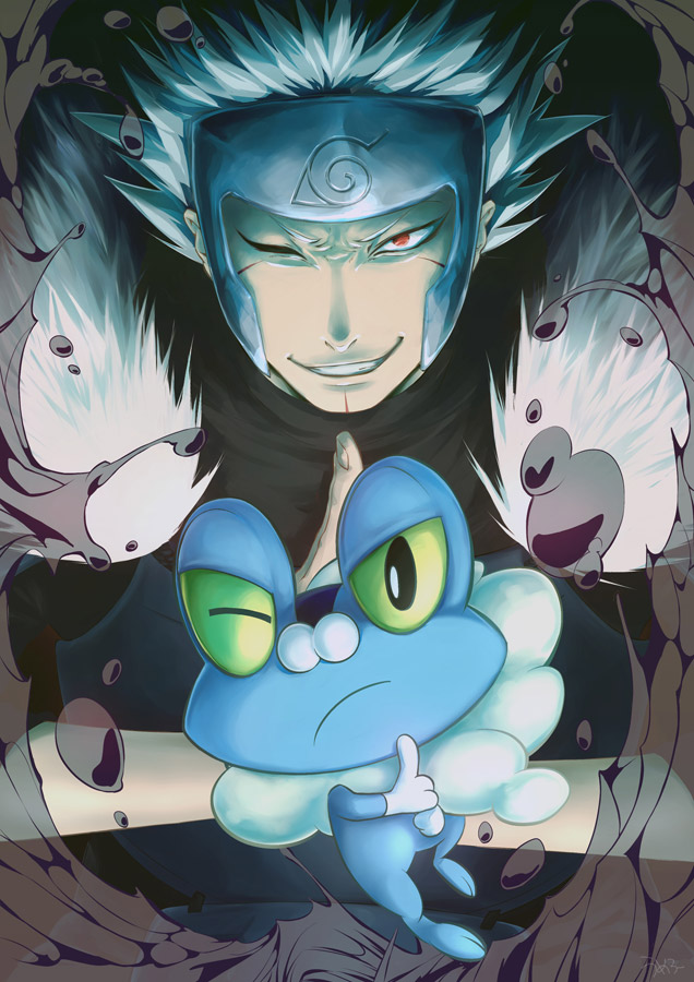 froakie and senju tobirama (pokemon and 1 more) drawn by umerou