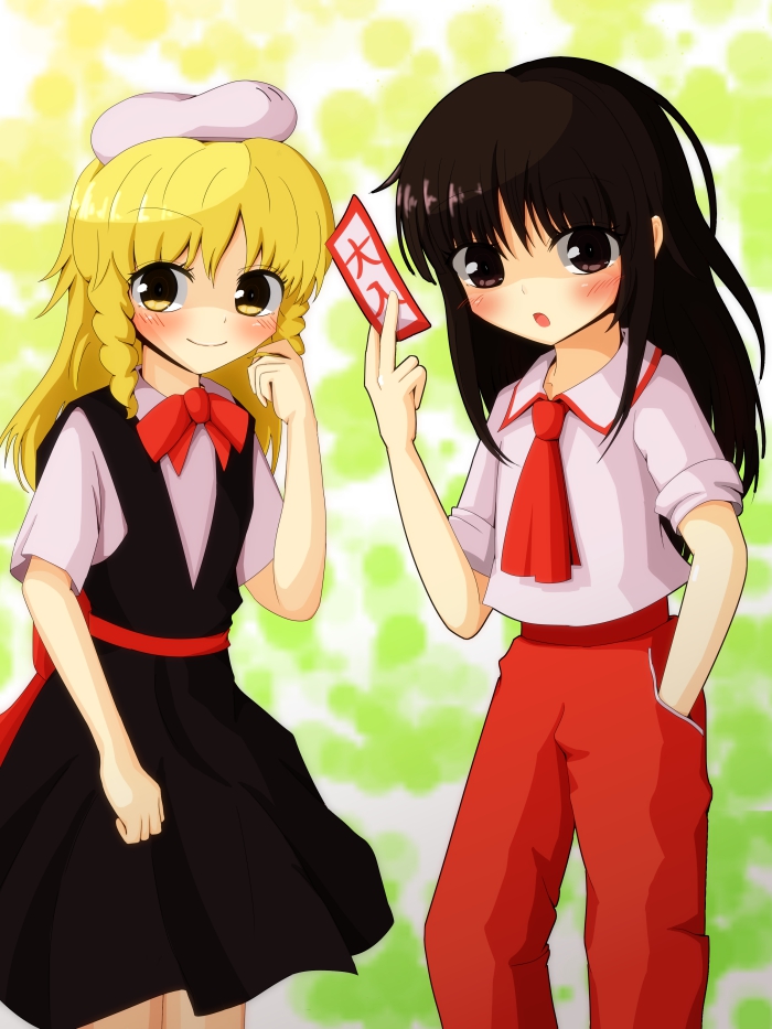 hakurei reimu and kirisame marisa (touhou and 1 more) drawn by taochart