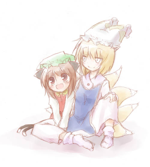 yakumo ran and chen (touhou) drawn by harunatsu_akito