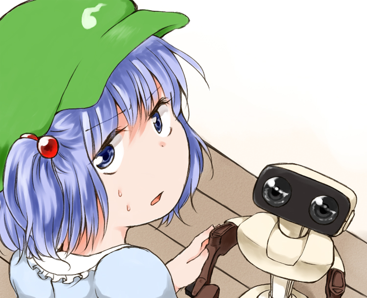kawashiro nitori and family computer robot (touhou and 1 more) drawn by nanana_(chicken_union)