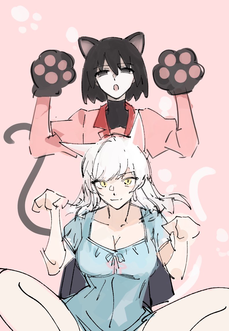 hanekawa tsubasa, oshino ougi, and black hanekawa (monogatari) drawn by sonnambulo777