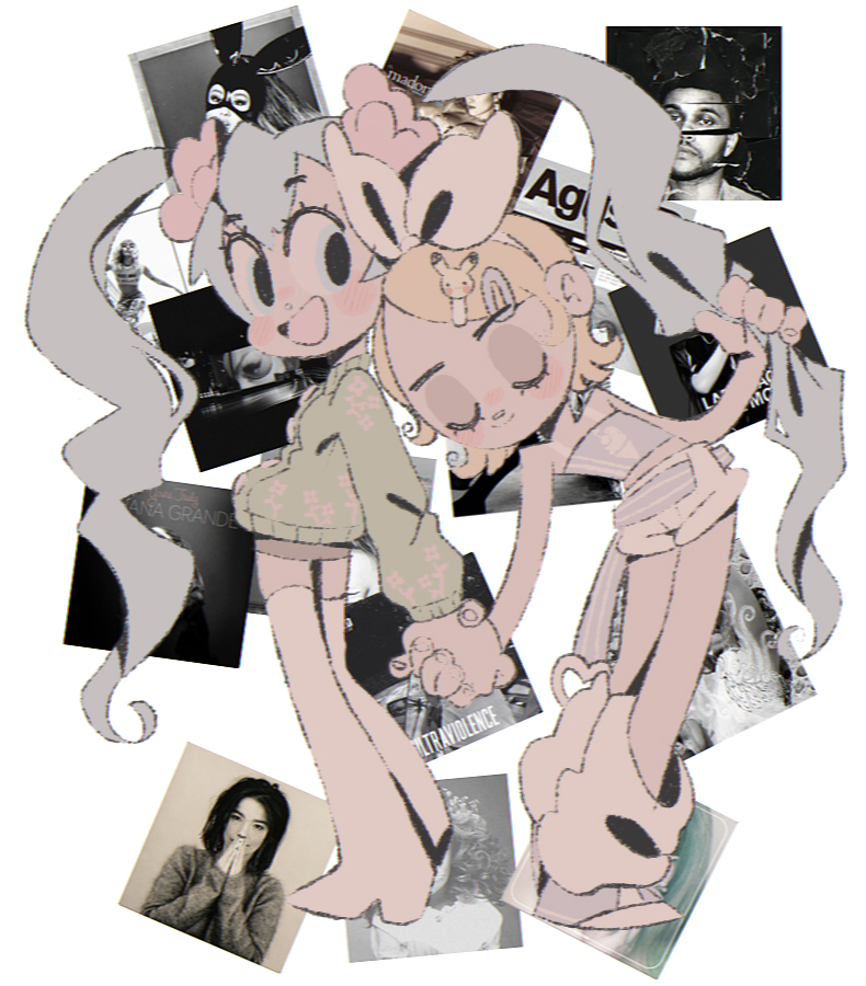 hatsune miku, kagamine rin, pikachu, ariana grande, lady gaga, and 4 more (pokemon and 10 more) drawn by tomi_(t4p10c4_)