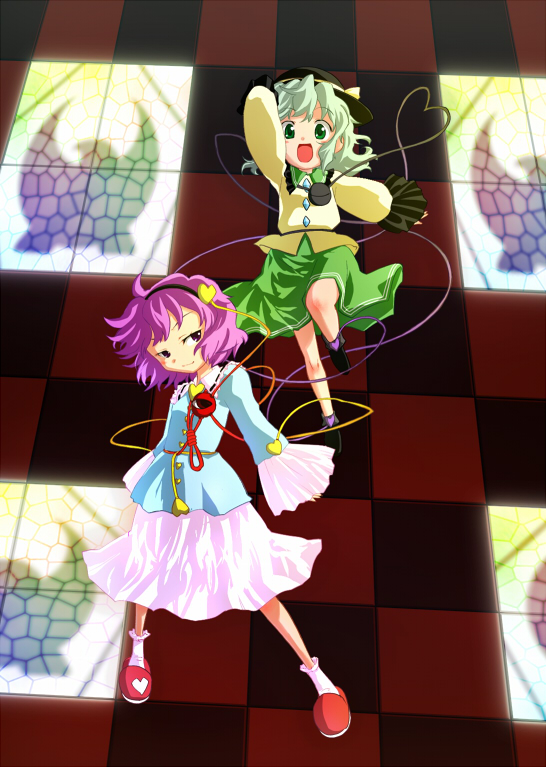 komeiji koishi and komeiji satori (touhou) drawn by kiriu