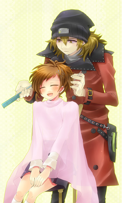 shiomi kotone and aragaki shinjirou (persona and 2 more) drawn by shooting428star