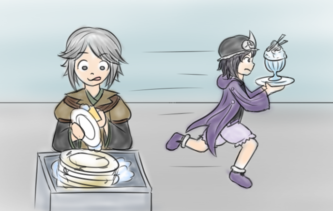 houlen yabusame and shitodo kuroji (len'en and 1 more) drawn by glowseal