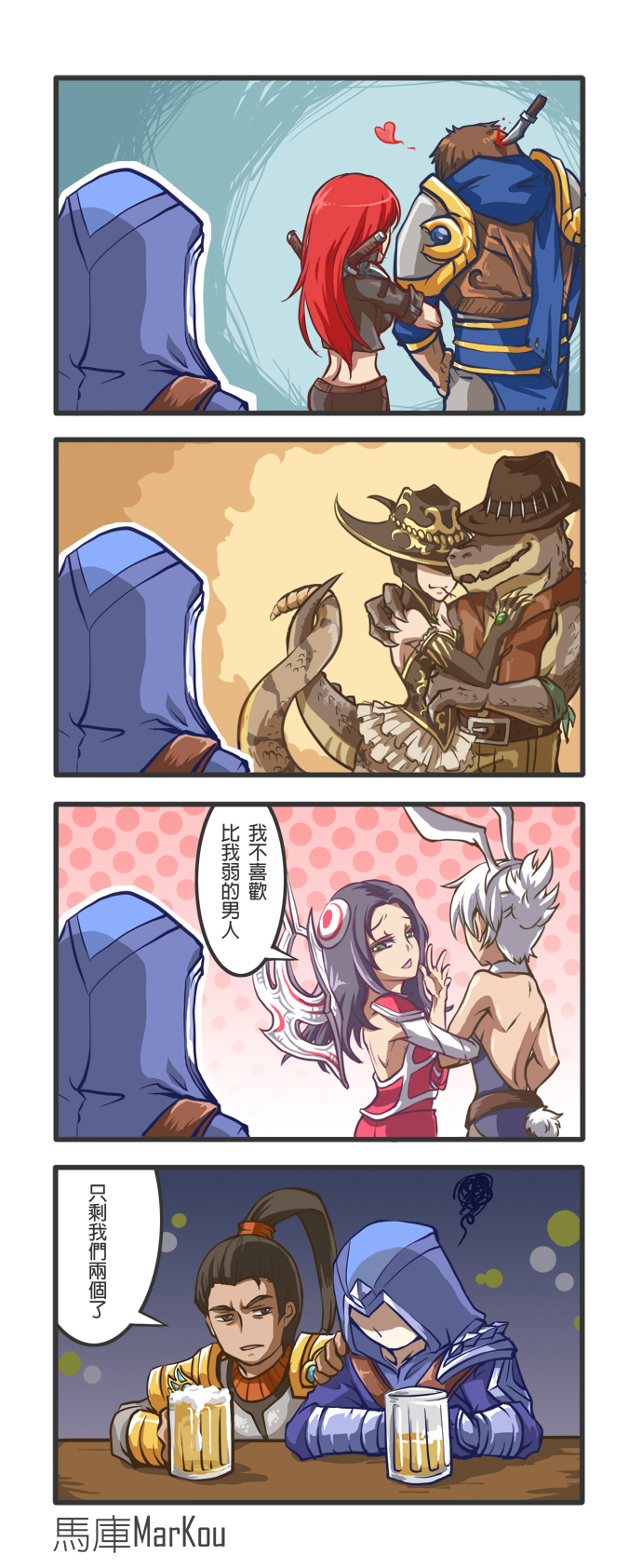katarina, riven, irelia, garen, battle bunny riven, and 4 more (league of legends) drawn by wongyu