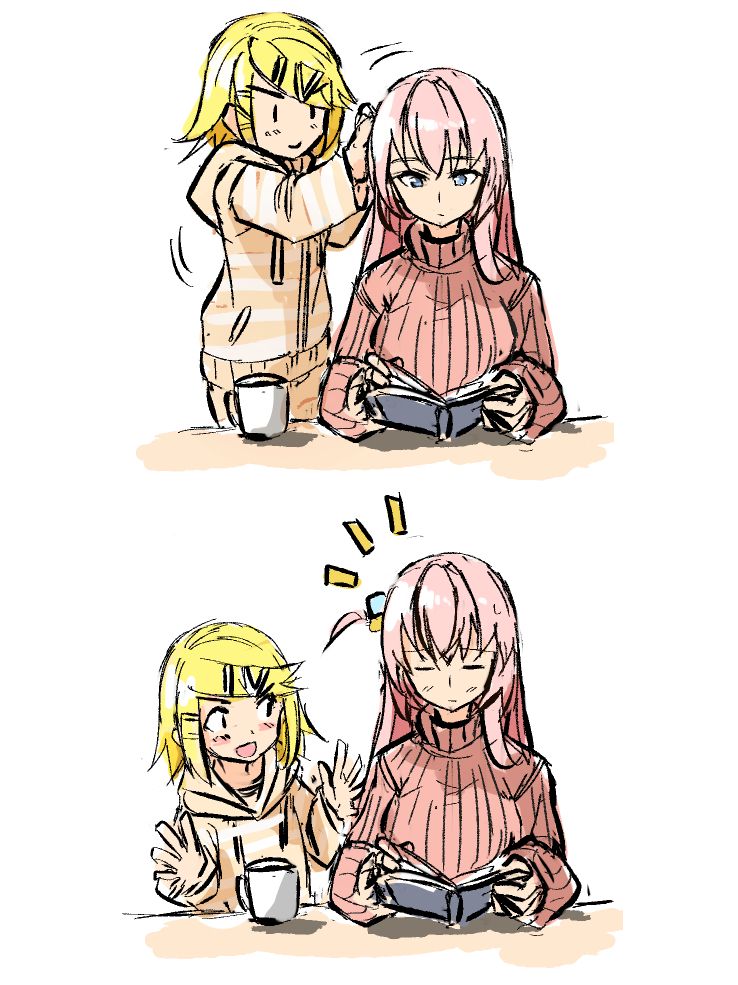 kagamine rin, gotoh hitori, and megurine luka (vocaloid and 1 more) drawn by daidou_(demitasse)