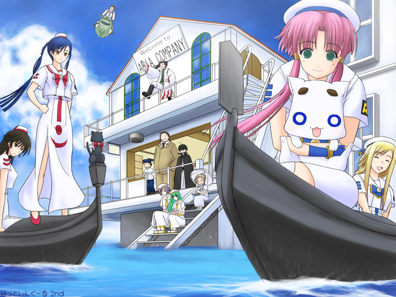 mizunashi akari, alice carroll, aika granzchesta, aria pokoteng, alicia florence, and 9 more (aria) drawn by hotincool
