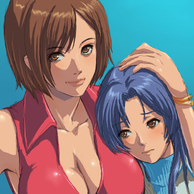 meiko and kisaragi chihaya (idolmaster and 2 more) drawn by matsudo_aya