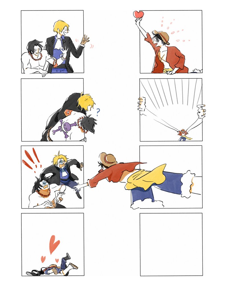 monkey d. luffy, portgas d. ace, and sabo (one piece)