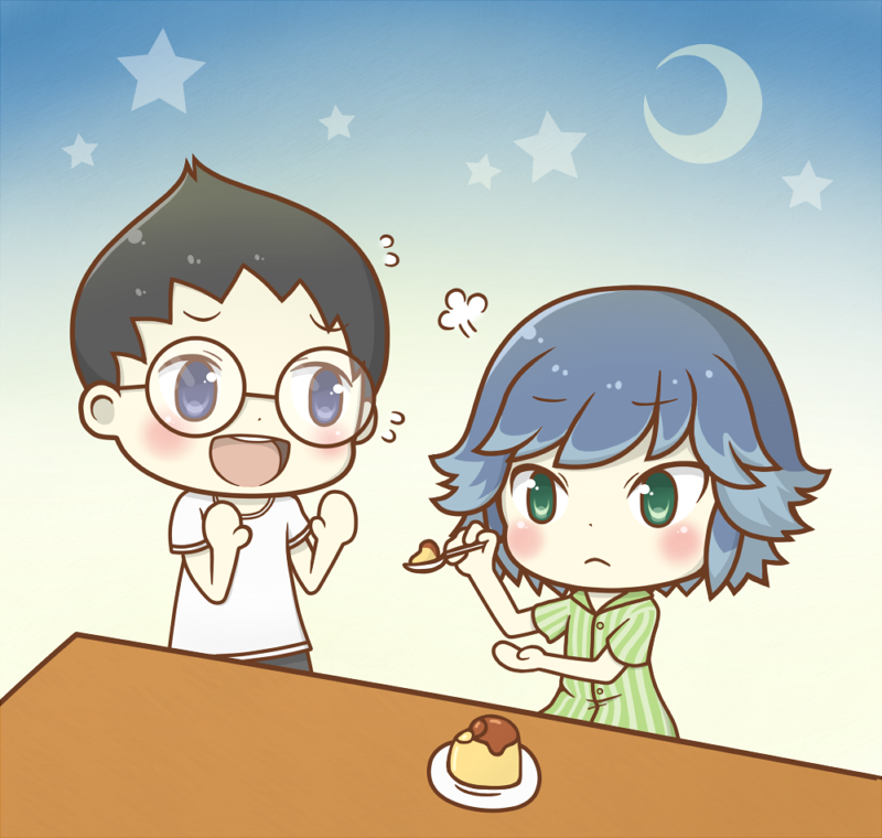 himekawa fubuki and tamada matarou (youkai watch and 1 more) drawn by karin_usami