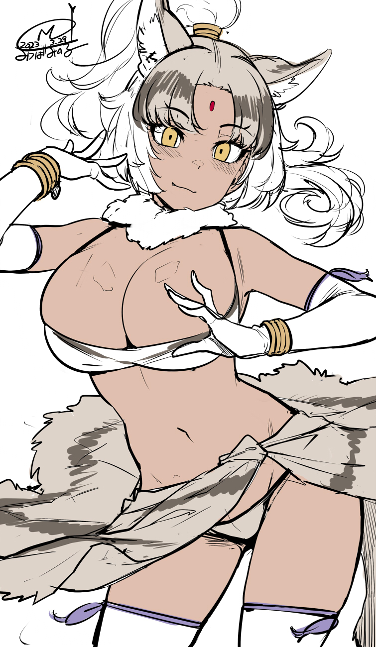 indian wolf (kemono friends) drawn by mitsuba_minoru