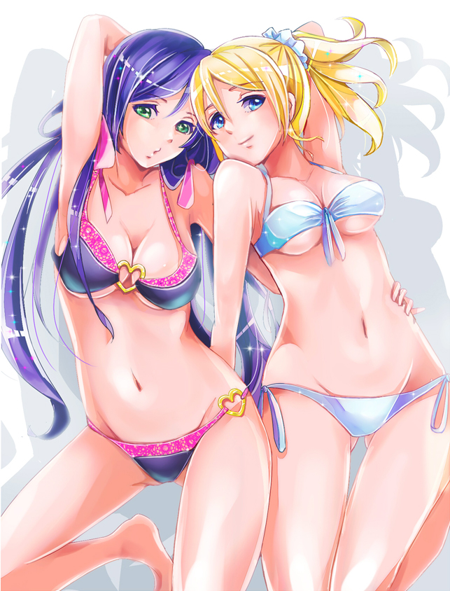 tojo nozomi and ayase eli (love live! and 1 more) drawn by saojou