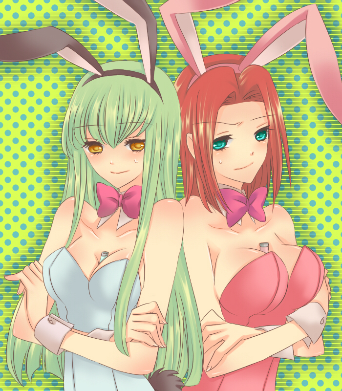 c.c. and kouzuki kallen (code geass) drawn by tourin_fuwa