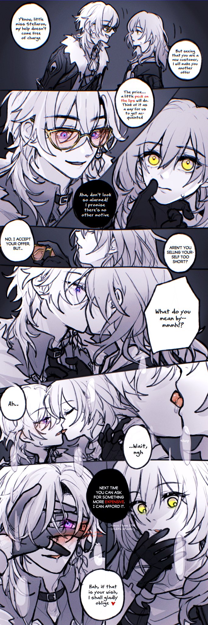 trailblazer, stelle, and aventurine (honkai and 1 more) drawn by do_mkokoro