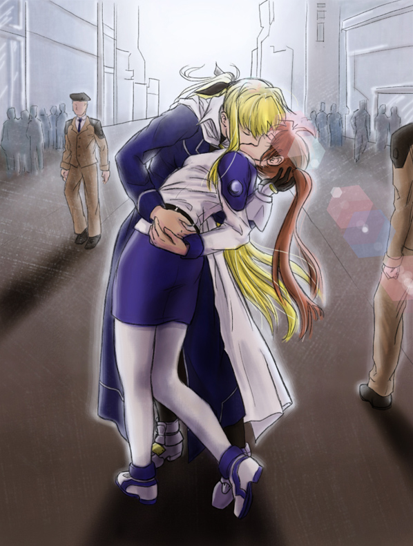 fate testarossa and takamachi nanoha (lyrical nanoha and 2 more) drawn by yuiseppe