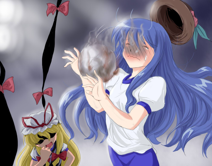 yakumo yukari and hinanawi tenshi (touhou) drawn by flx