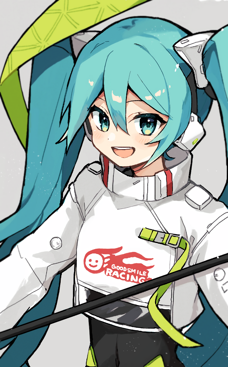 hatsune miku and racing miku (vocaloid and 1 more) drawn by akikan_sabako