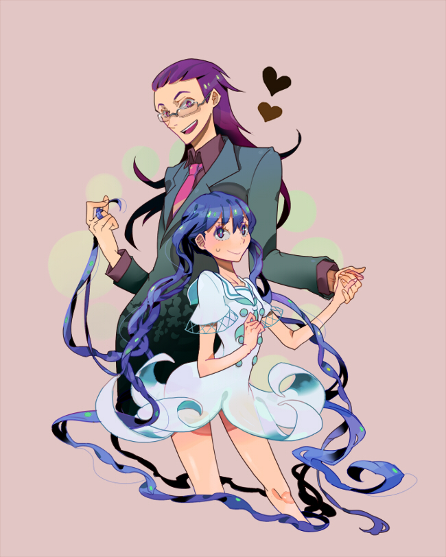 hagihara shiogi and zerozaki soushiki (zaregoto series) drawn by rakuchii_(rurituvo)