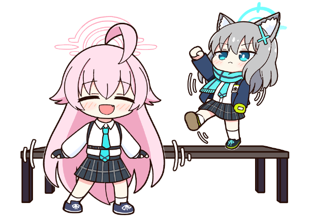 shiroko and hoshino (blue archive and 1 more) drawn by achilles_(yosshyachillesd)