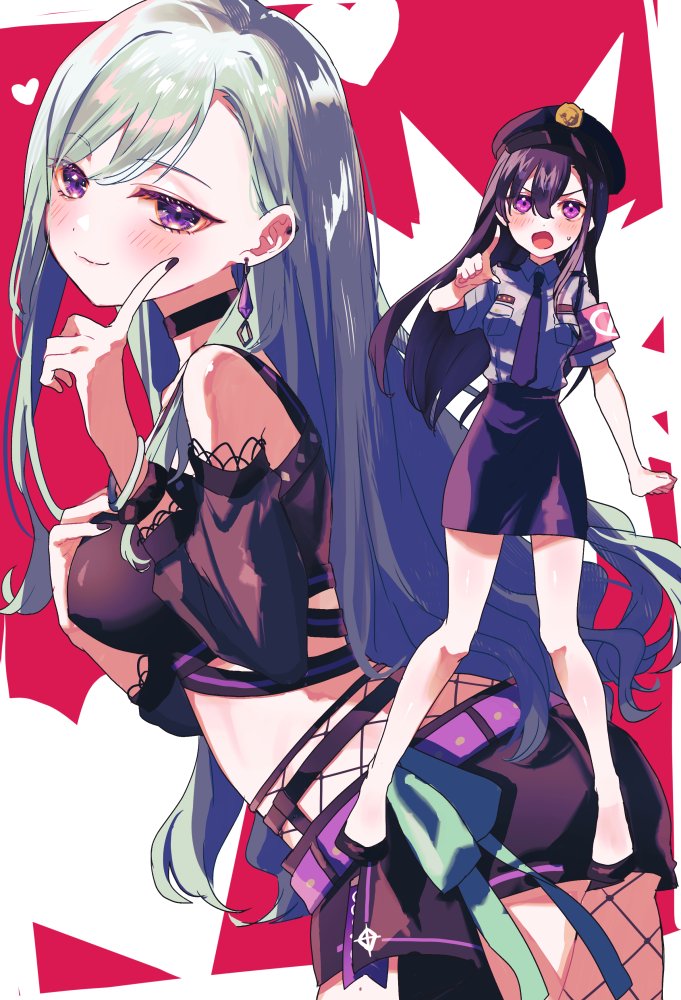 ichinose uruha and yakumo beni (vspo!) drawn by kokkovvv