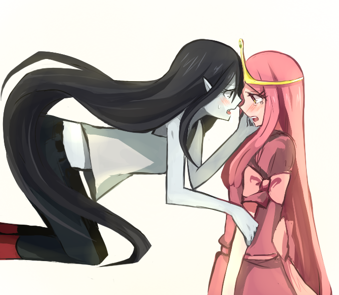 marceline abadeer and princess bonnibel bubblegum (adventure time) drawn by aoki_shizumi
