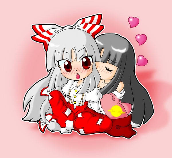 fujiwara no mokou and houraisan kaguya (touhou) drawn by shuse