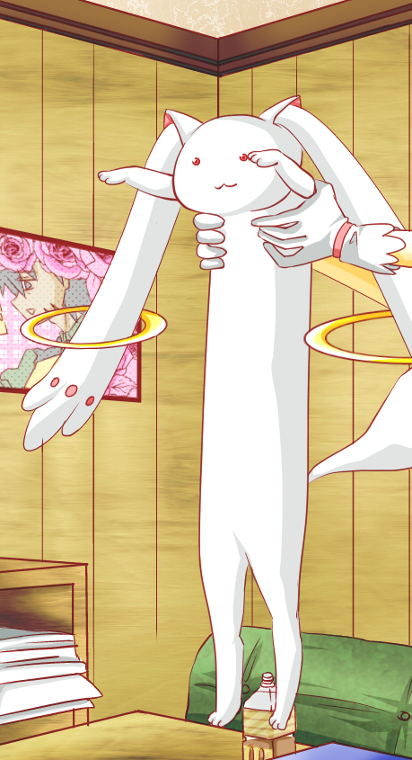 kaname madoka, kyubey, and kaburagi t. kotetsu (mahou shoujo madoka magica and 2 more) drawn by syou61k