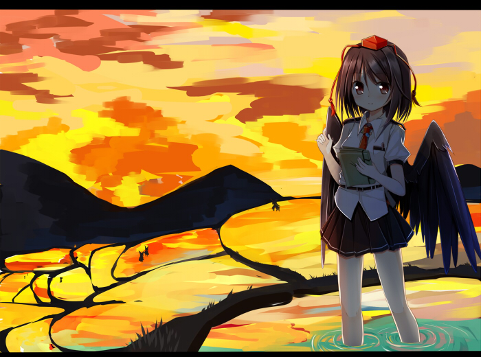 shameimaru aya (touhou) drawn by yuuhagi_(amaretto-no-natsu)